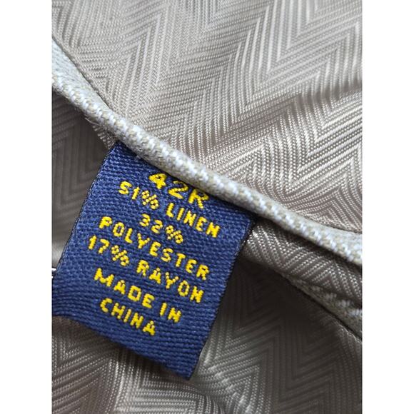 Club Room Sport Coat 42R — Linen Blend Herringbone Gray NWT - Picture 6 of 6